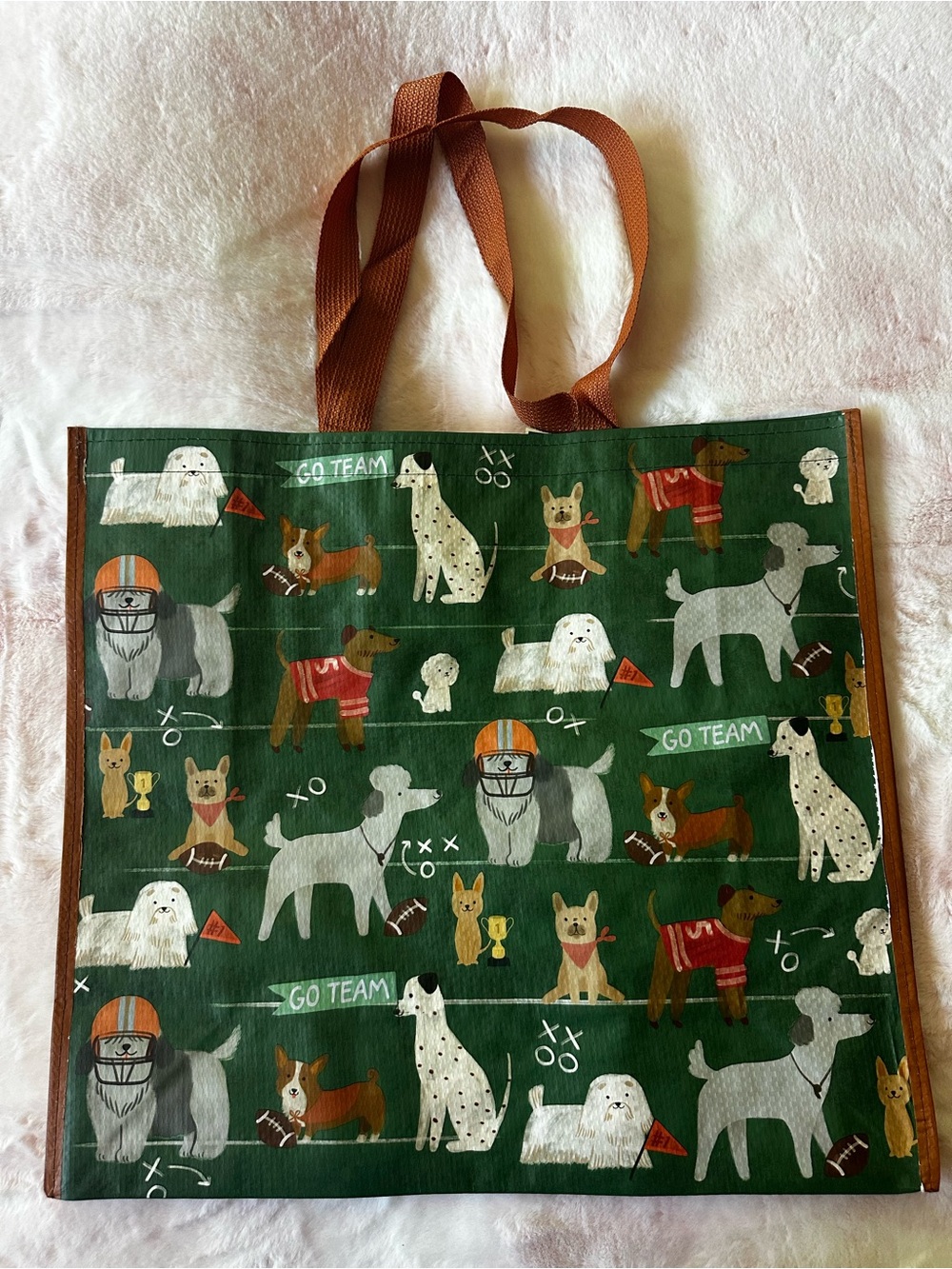Football Dog Pattern - Reusable Tote Bag - Marshalls, TJ Maxx, Homegoods